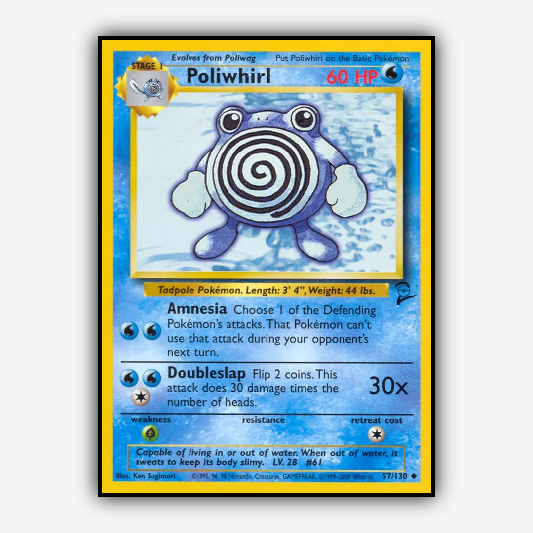 Poliwhirl 057/130 - Base Set 2 Set - Card Rug