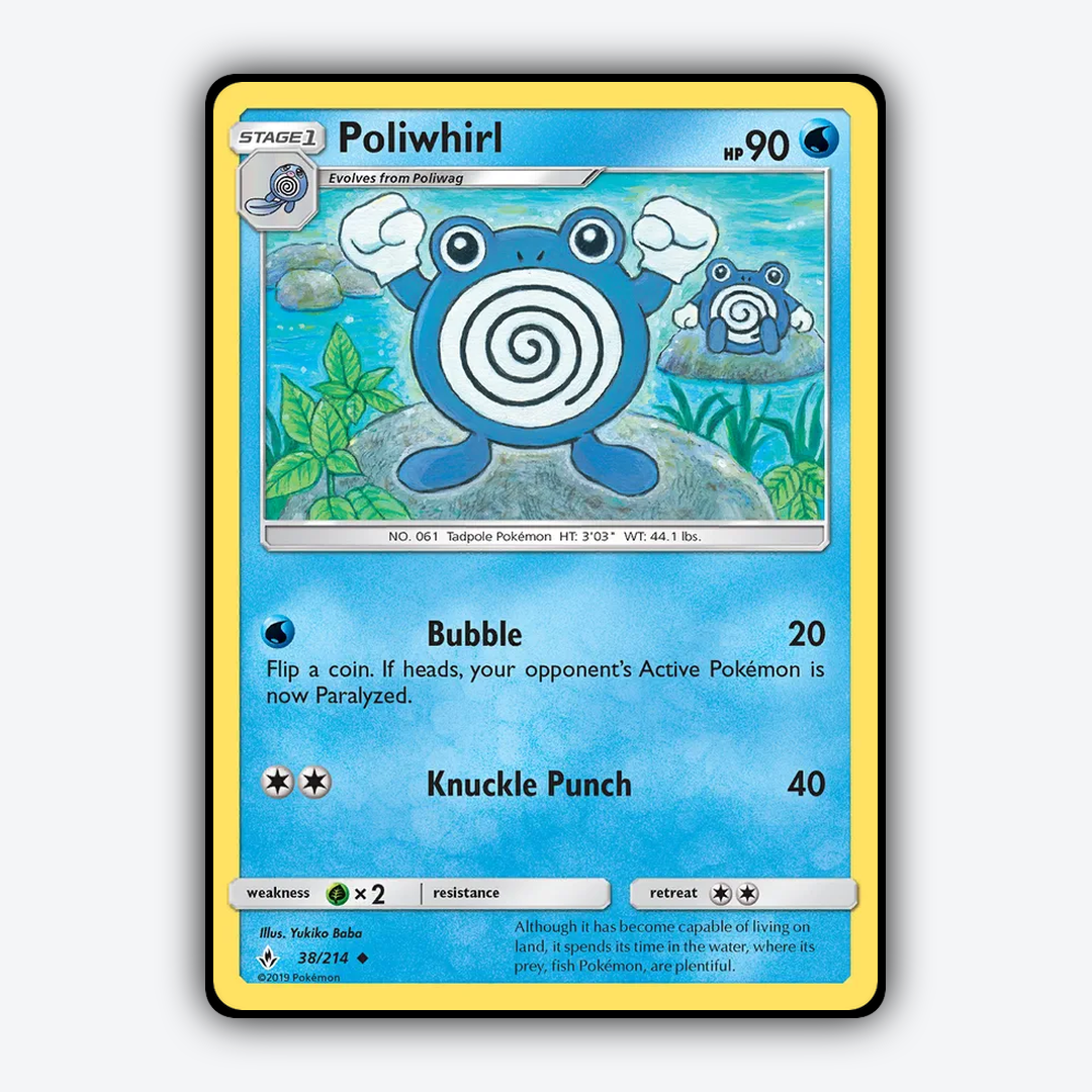 Poliwhirl 038/214 - Unbroken Bonds Set - Card Rug