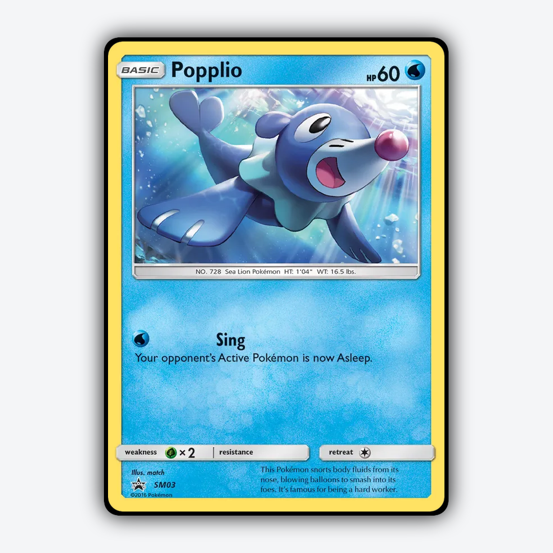 Popplio #3 - SM Black Star Promos Set - Card Rug