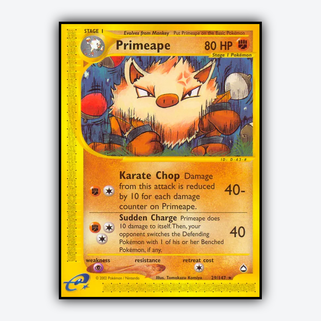 Primeape 029/147 - Aquapolis Set - Card Rug