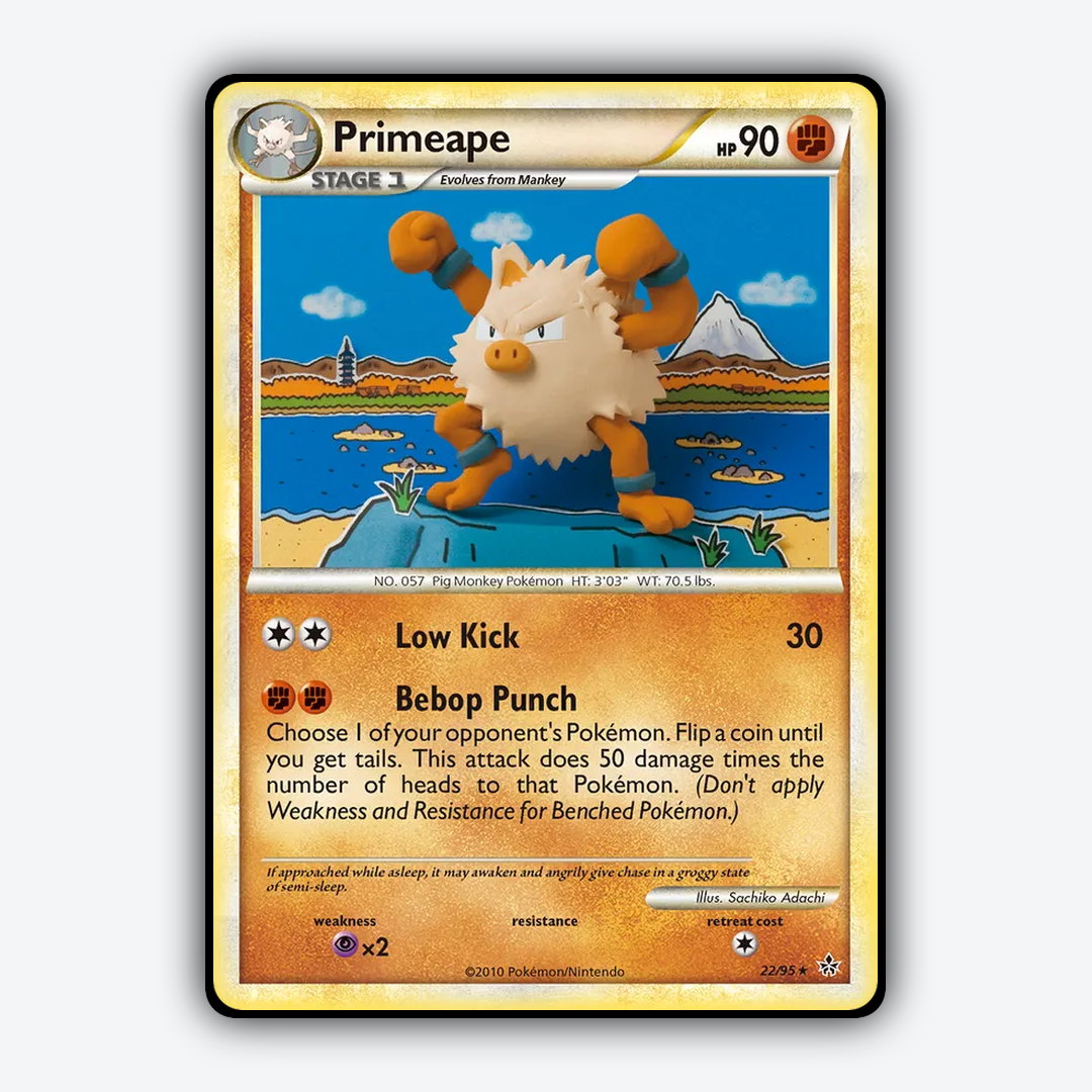 Primeape 022/95 - HS—Unleashed Set - Card Rug