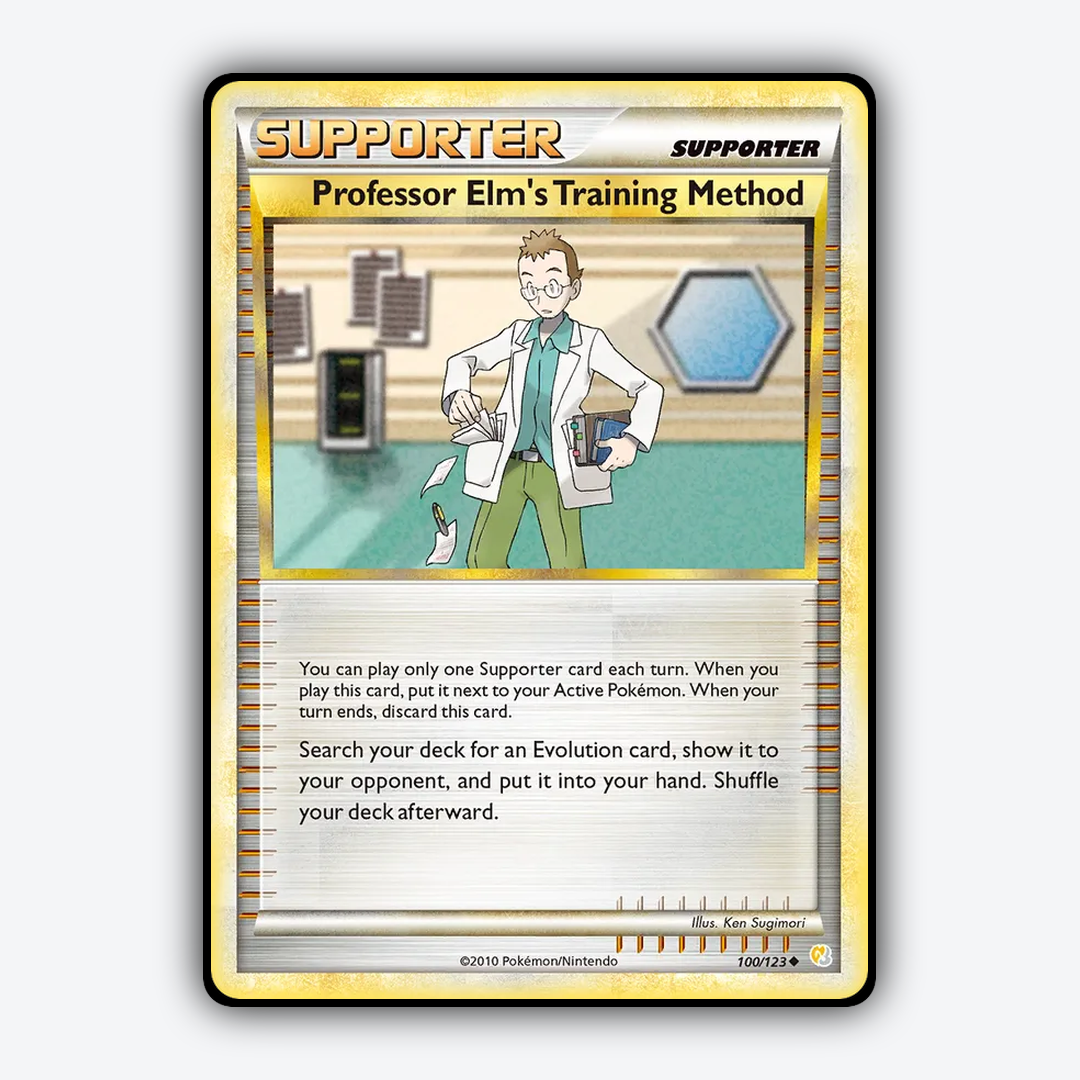 Professor Elm's Training Method 100/123 - HeartGold & SoulSilver Set - Card Rug