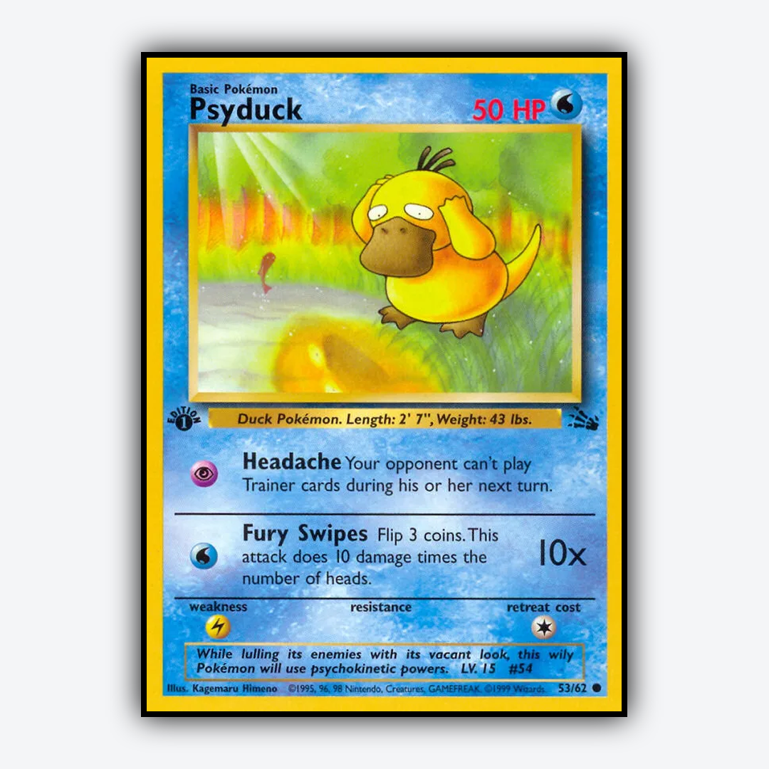 Psyduck 053/62 - Fossil Set - Card Rug
