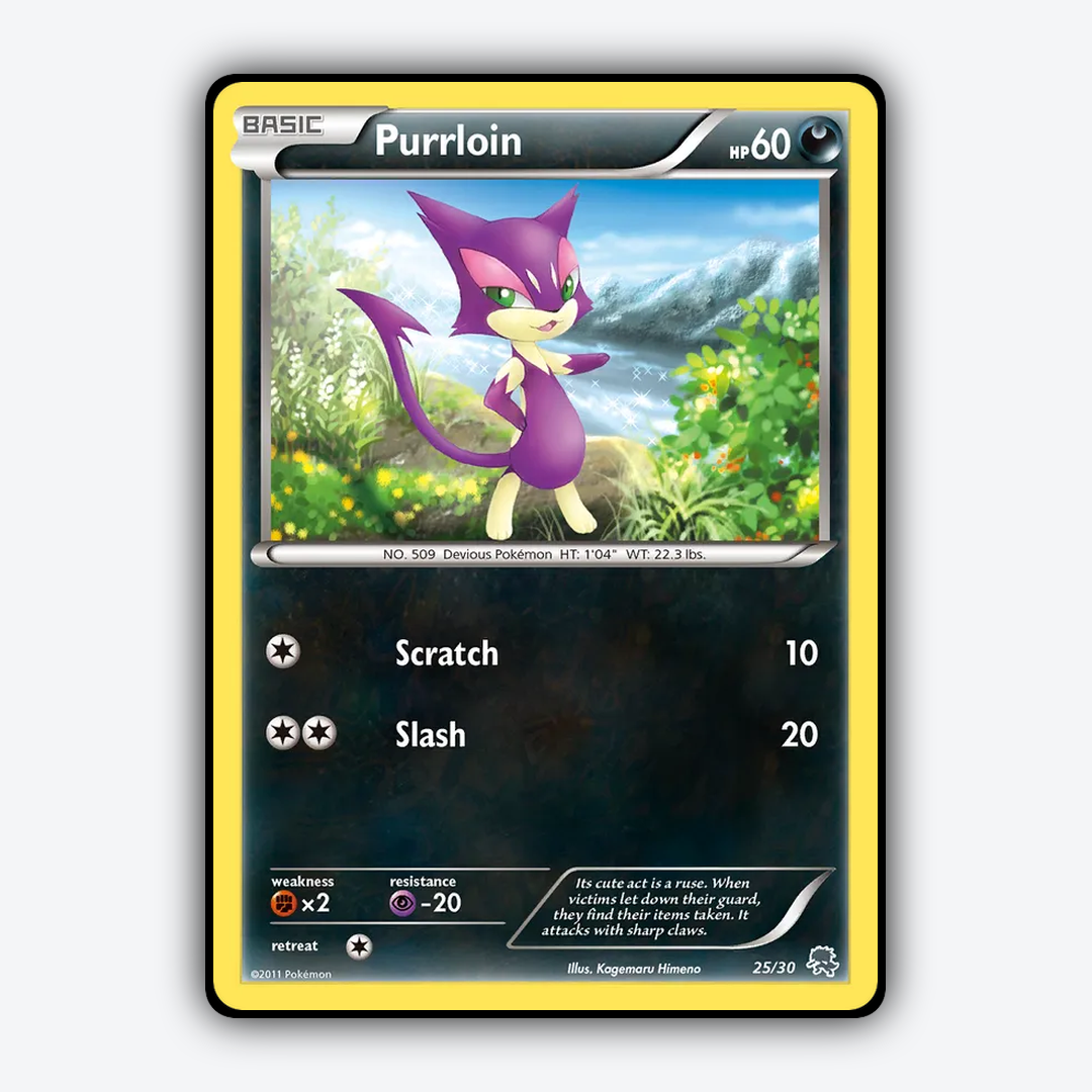 Purrloin 025/30 - Black & White Trainer Kit Zoroark Set - Card Rug
