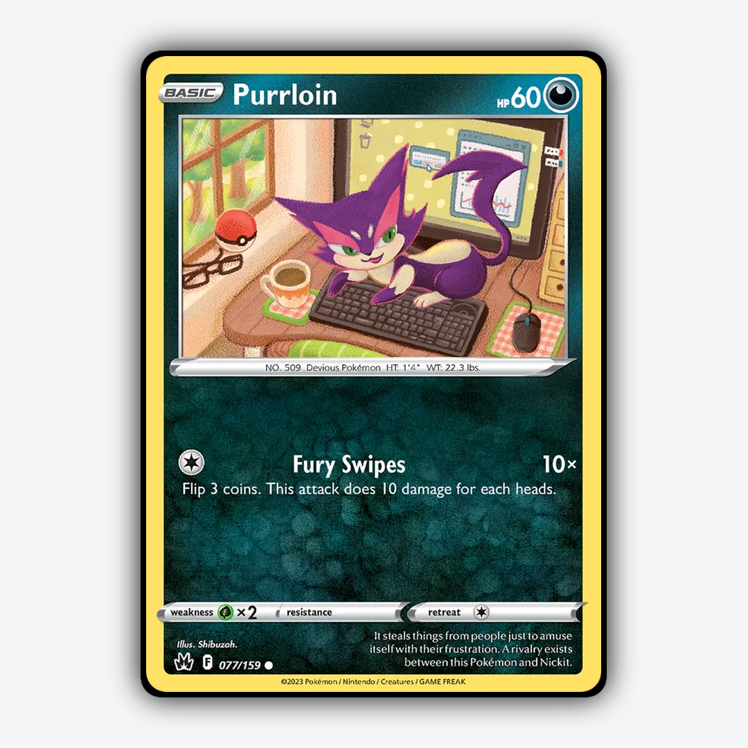 Purrloin 077/159 - Crown Zenith Set - Card Rug