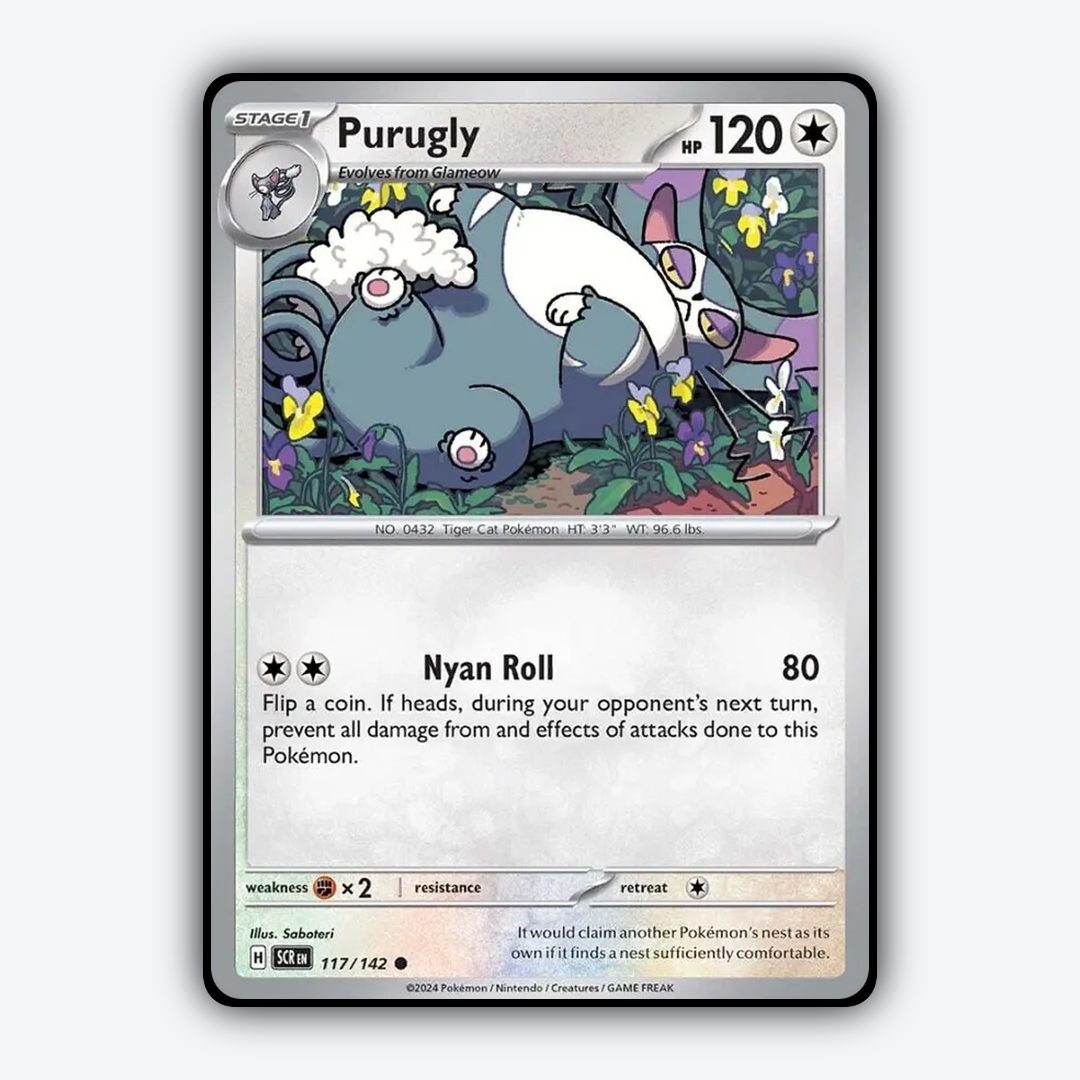 Purugly 117/142 - Stellar Crown Set - Card Rug