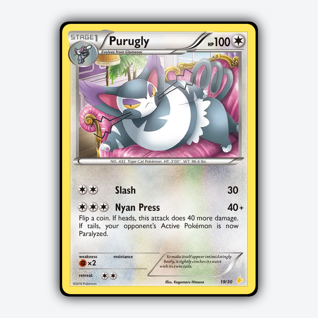 Purugly 019/30 - XY Trainer Kit Pikachu Libre Set - Card Rug