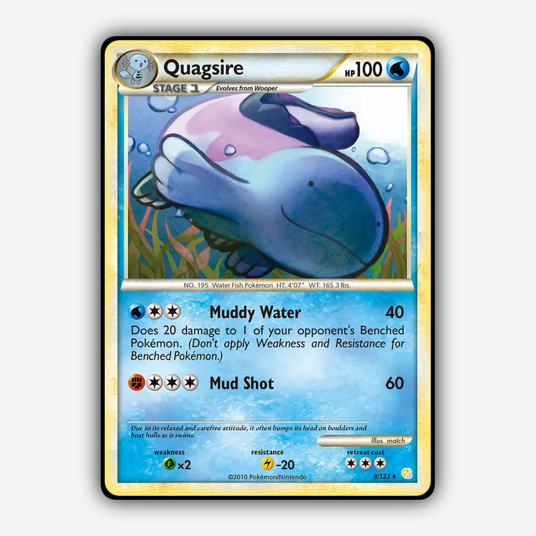 Quagsire 009/123 - HeartGold & SoulSilver Set - Card Rug