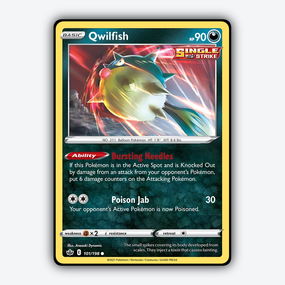 Qwilfish 101/198 - Chilling Reign Set - Card Rug