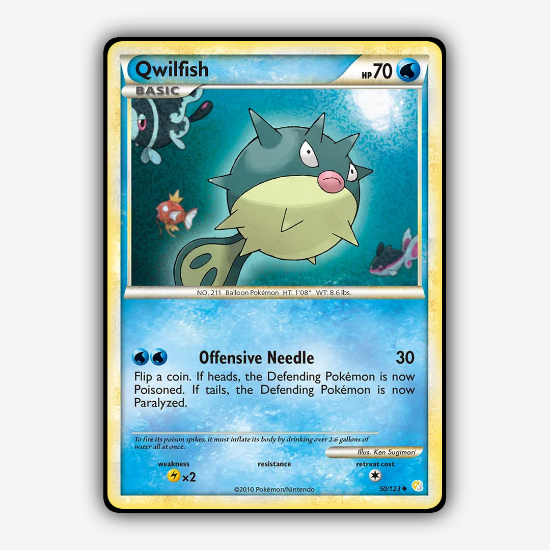 Qwilfish 050/123 - HeartGold & SoulSilver Set - Card Rug