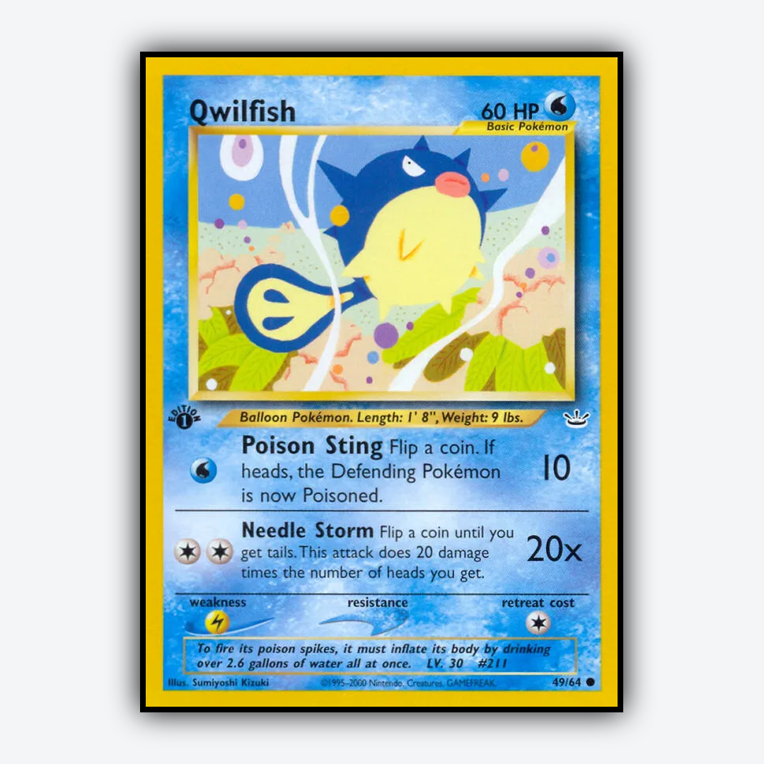 Qwilfish 049/64 - Neo Revelation Set - Card Rug