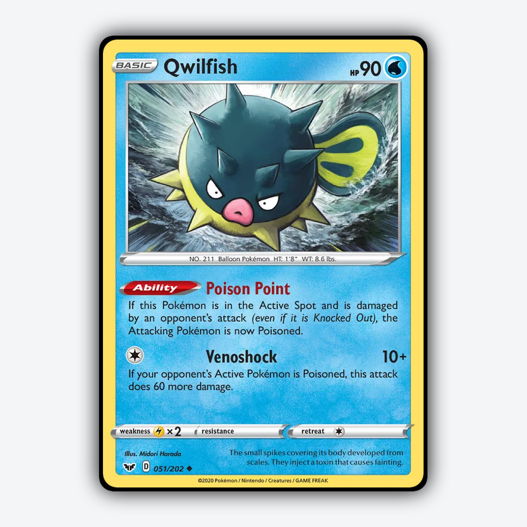 Qwilfish 051/202 - Sword & Shield Set - Card Rug