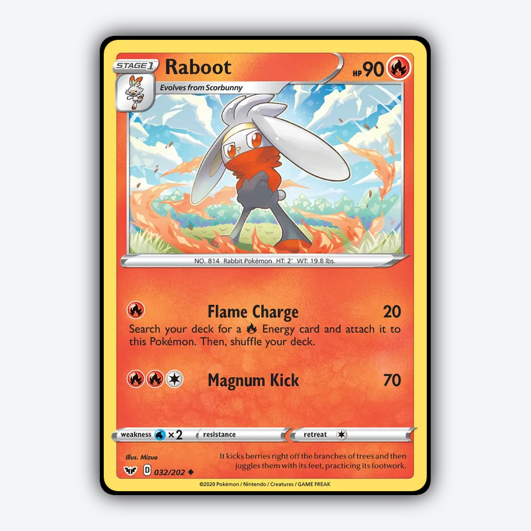 Raboot 032/202 - Sword & Shield Set - Card Rug