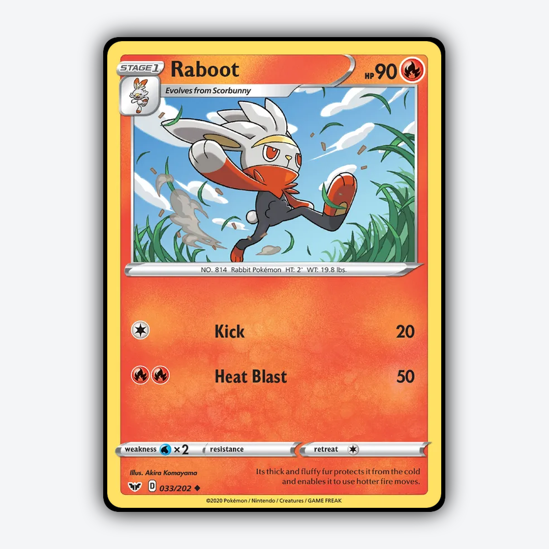 Raboot 033/202 - Sword & Shield Set - Card Rug