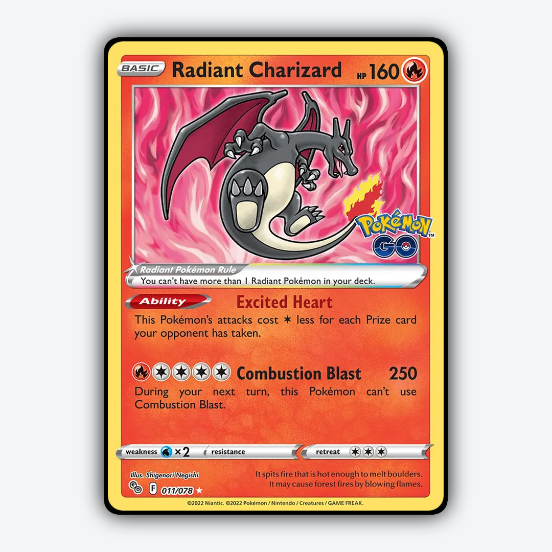 Radiant Charizard 011/78 - Pokémon GO Set - Card Rug