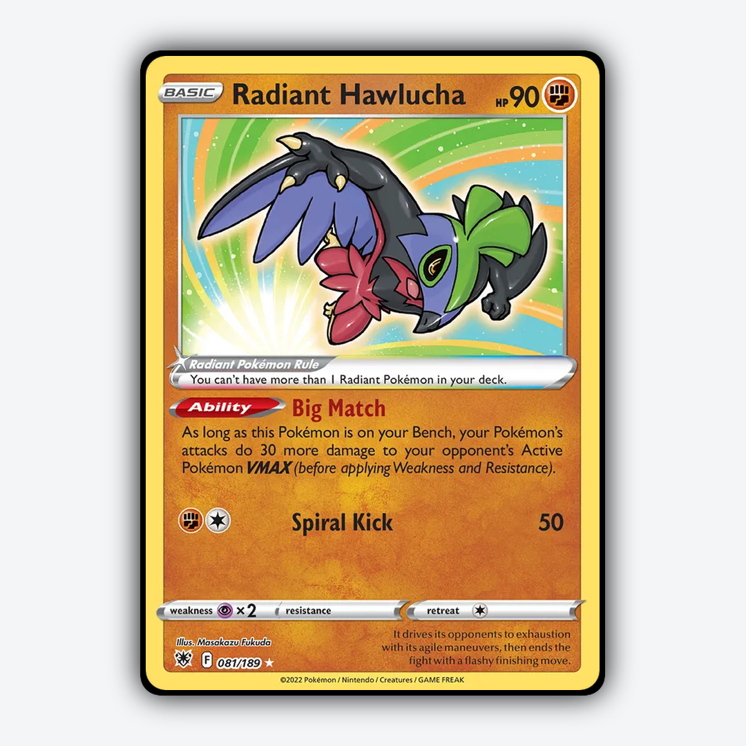 Radiant Hawlucha 081/189 - Astral Radiance Set - Card Rug