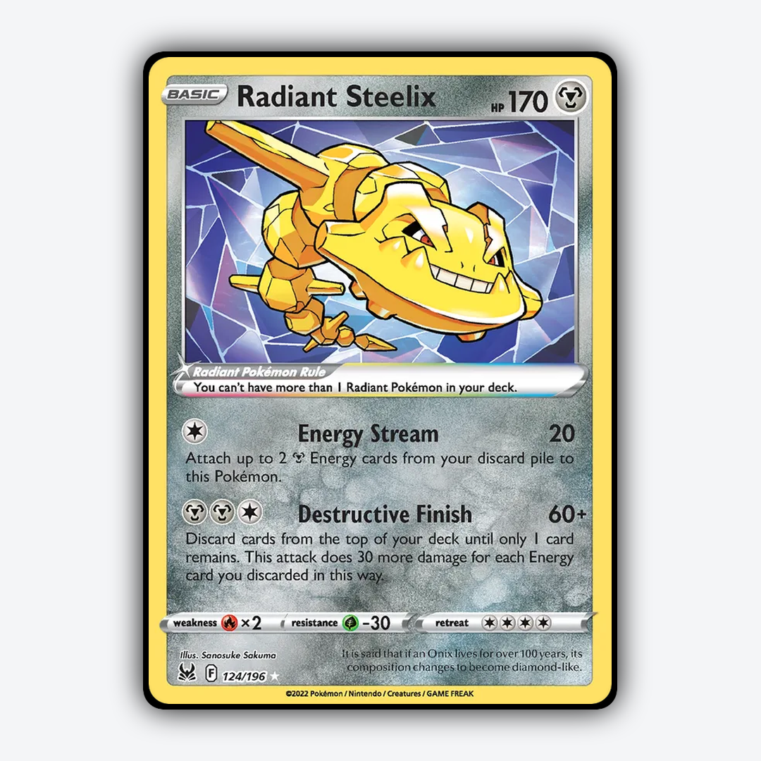Radiant Steelix 124/196 - Lost Origin Set - Card Rug