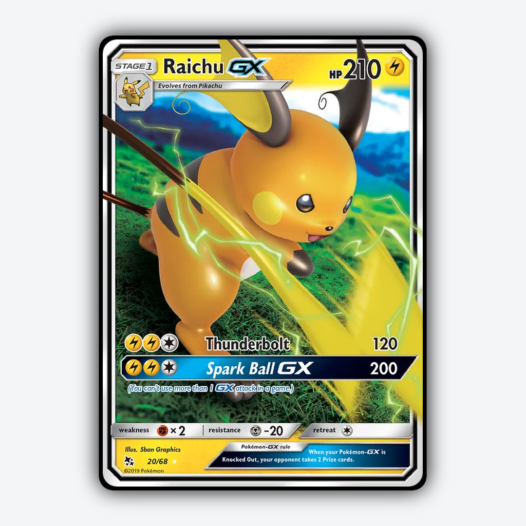 Raichu-GX 020/68 - Hidden Fates Set - Card Rug
