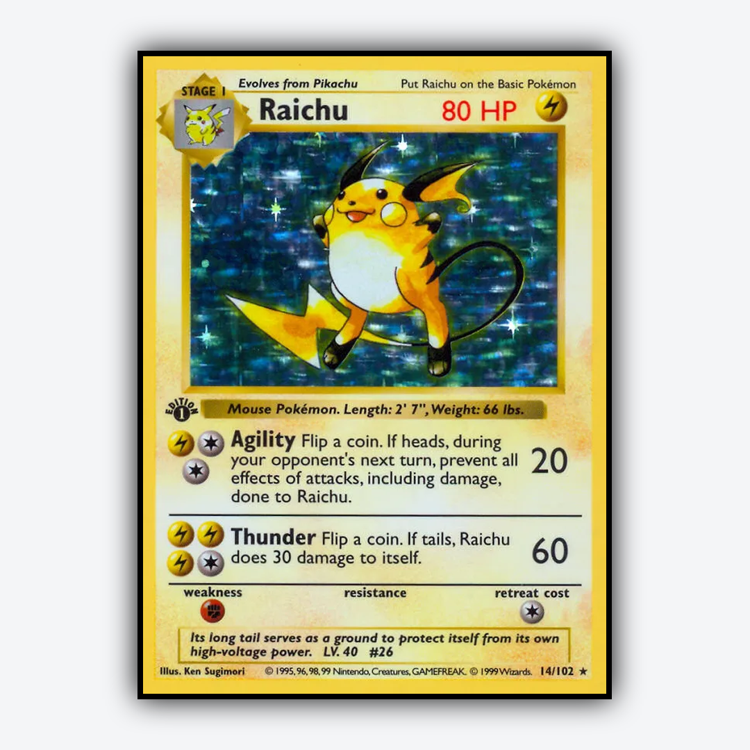 Raichu #14 - Base Set - Card Rug