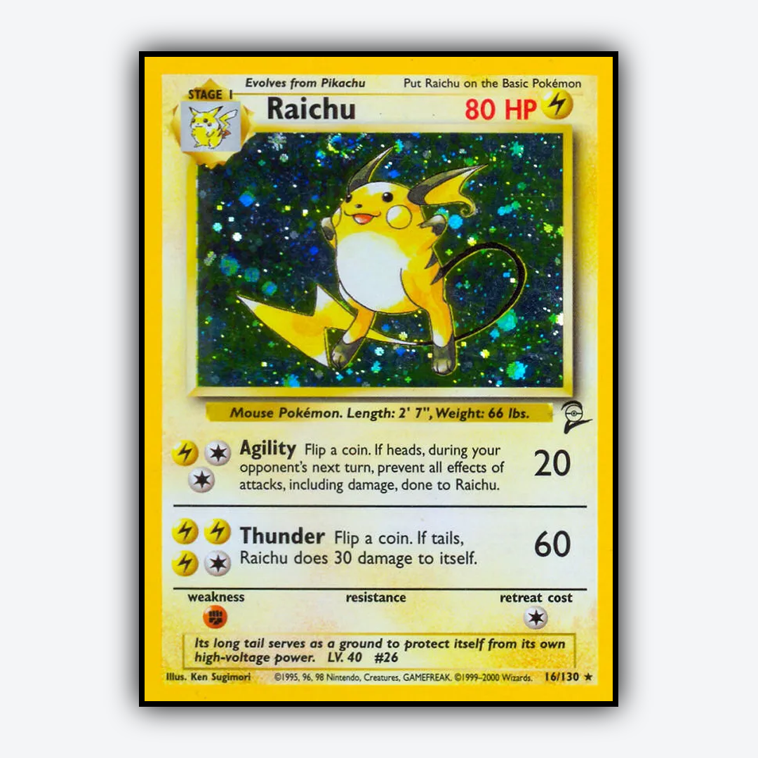 Raichu 016/130 - Base Set 2 Set - Card Rug