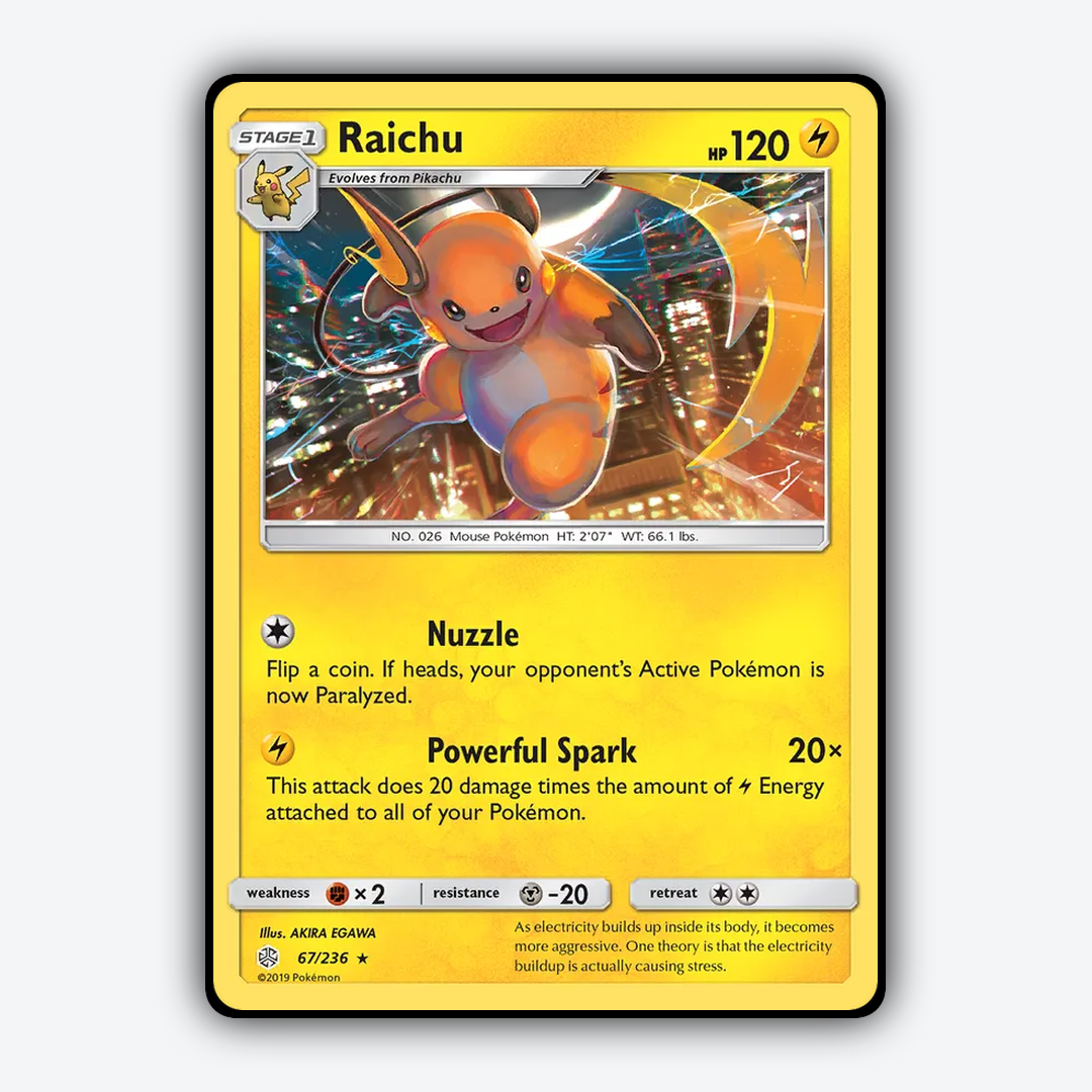 Raichu 067/236 - Cosmic Eclipse Set - Card Rug