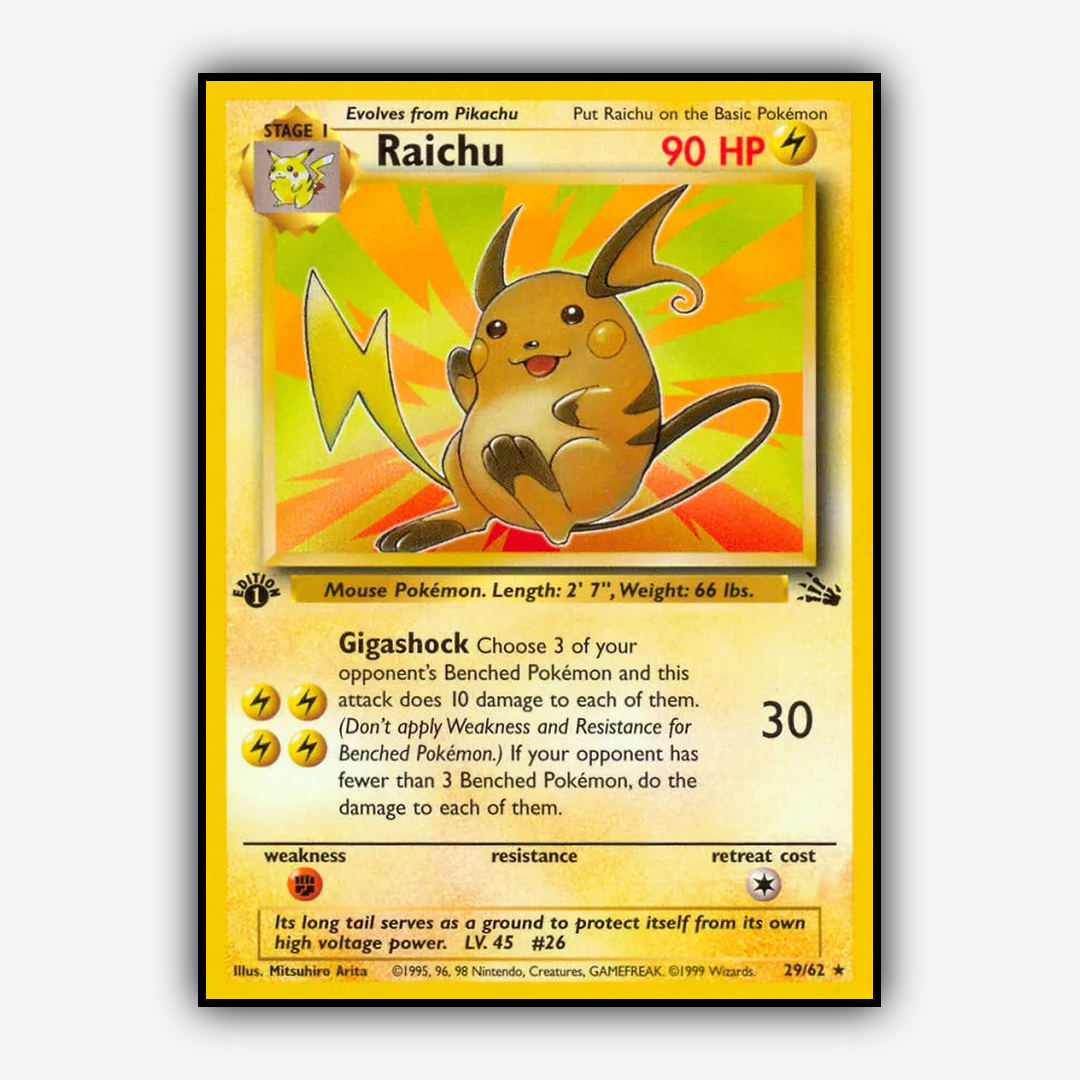 Raichu 029/62 - Fossil Set - Card Rug