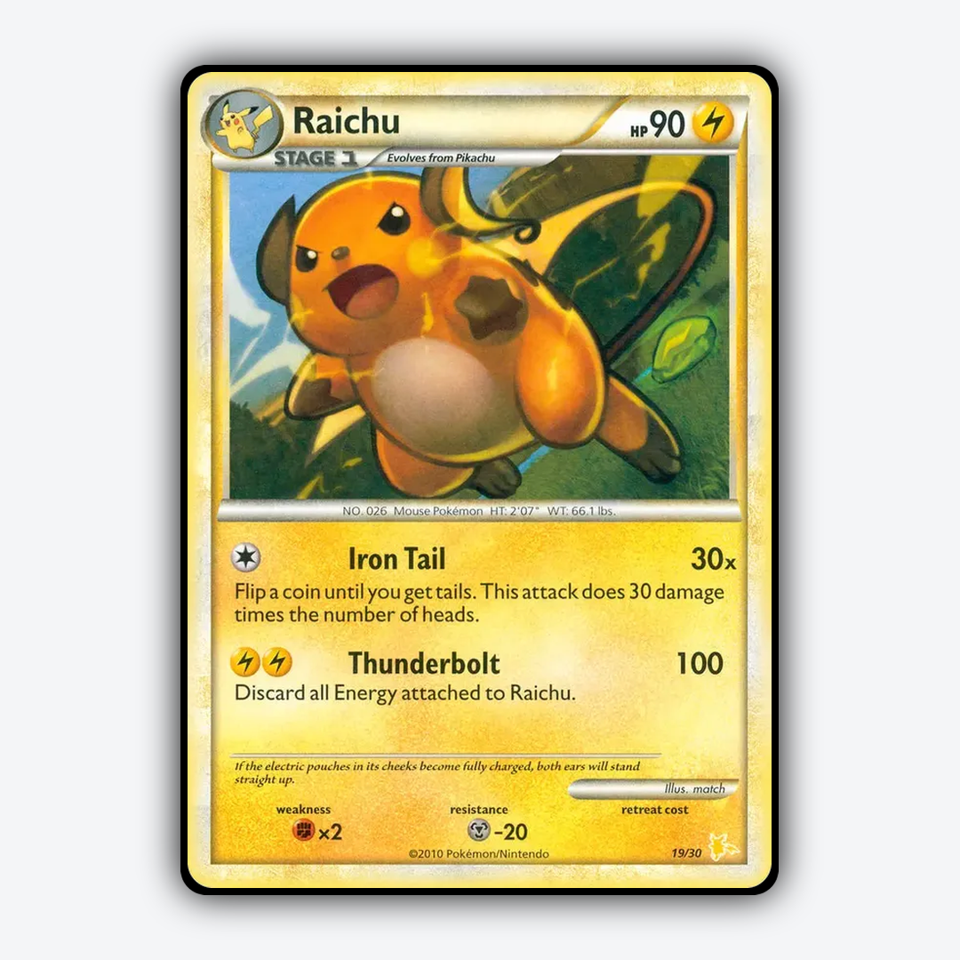 Raichu 019/30 - HGSS Trainer Kit Raichu Set - Card Rug