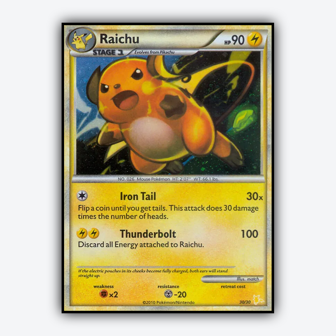 Raichu 030/30 - HGSS Trainer Kit Raichu Set - Card Rug