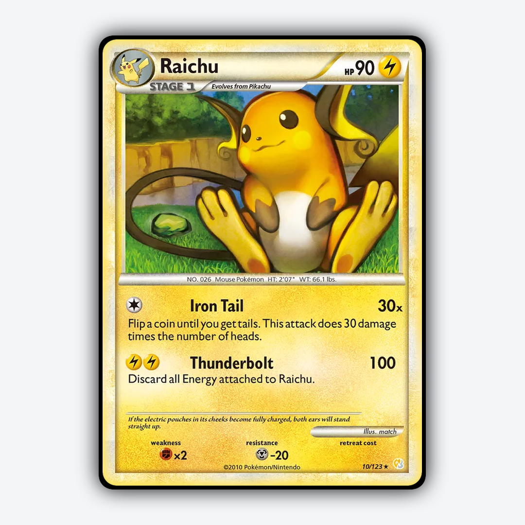 Raichu 010/123 - HeartGold & SoulSilver Set - Card Rug
