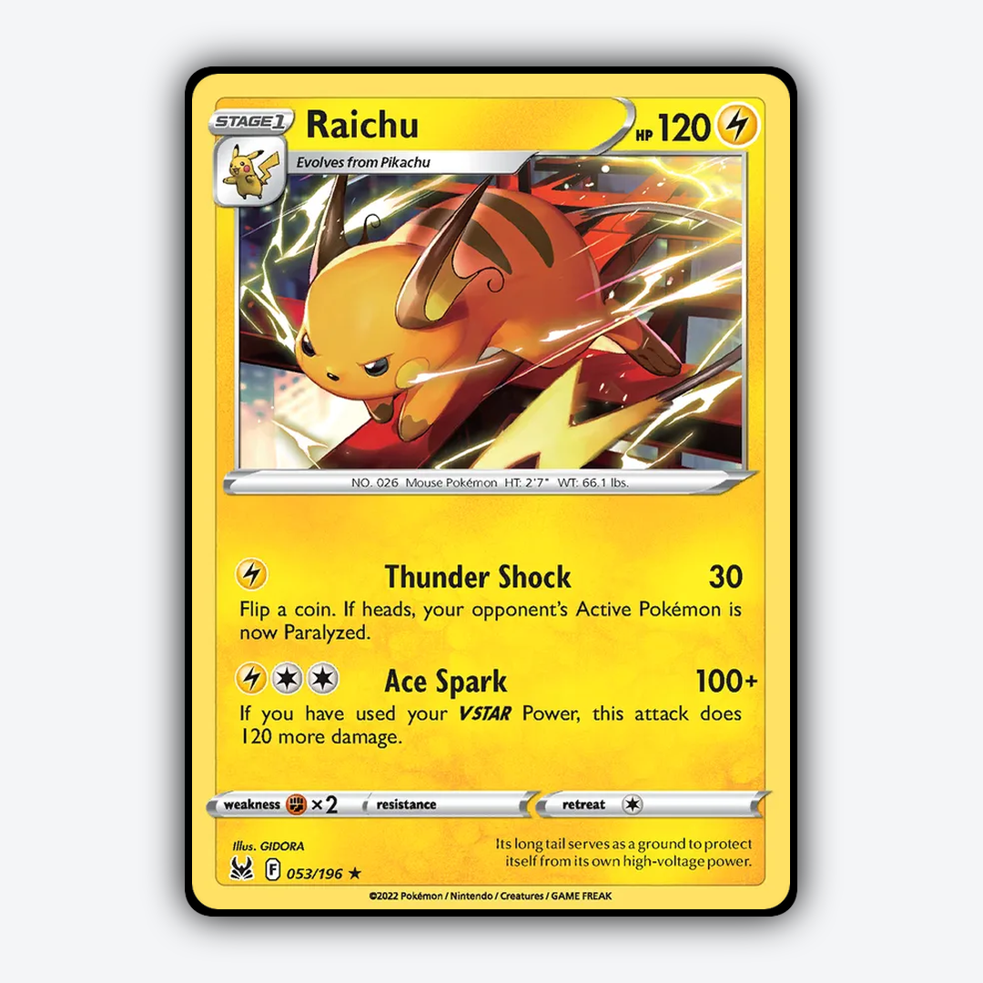 Raichu 053/196 - Lost Origin Set - Card Rug
