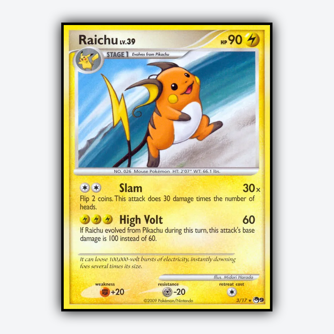 Raichu 003/17 - POP Series 9 Set - Card Rug