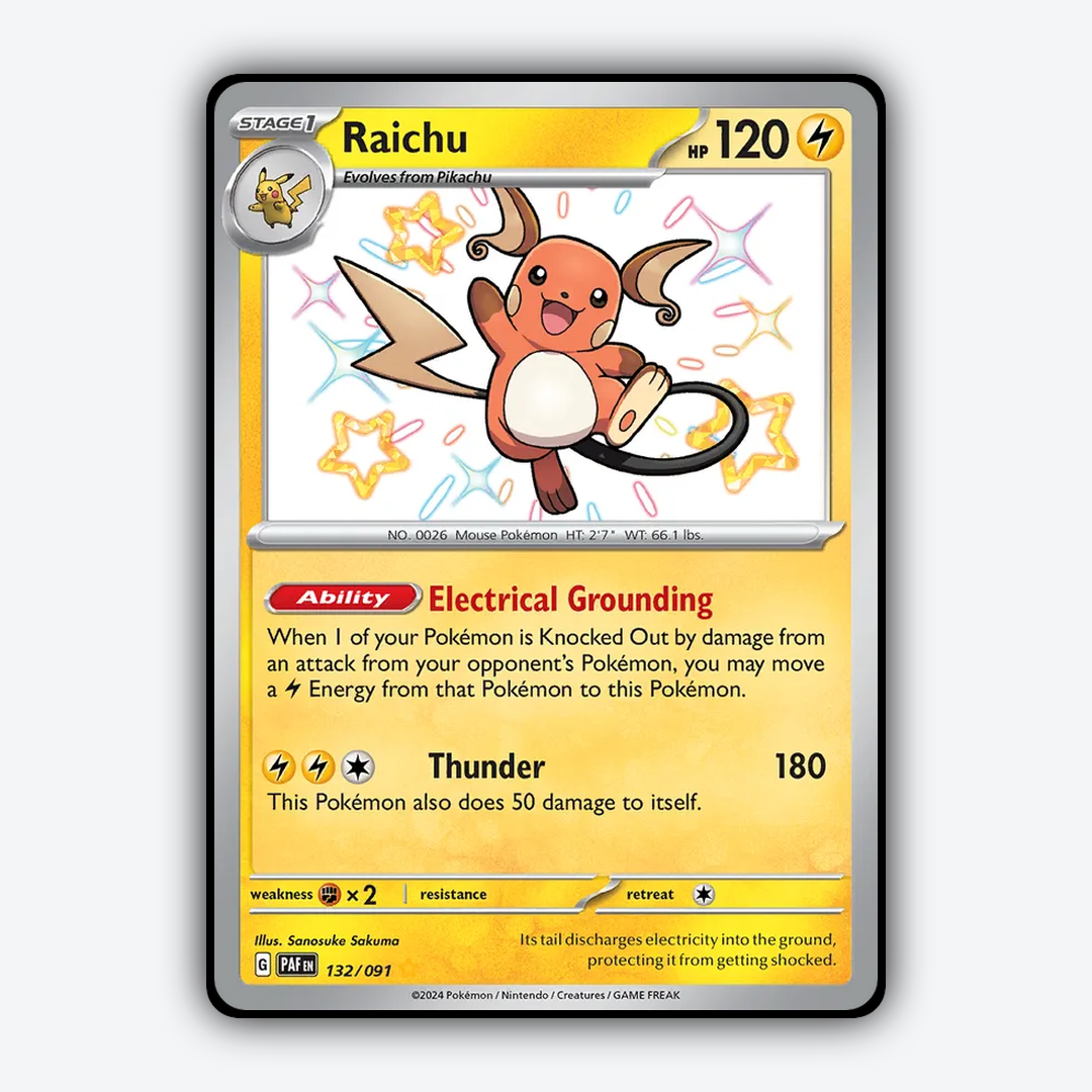 Raichu #132 - Paldean Fates Set - Card Rug
