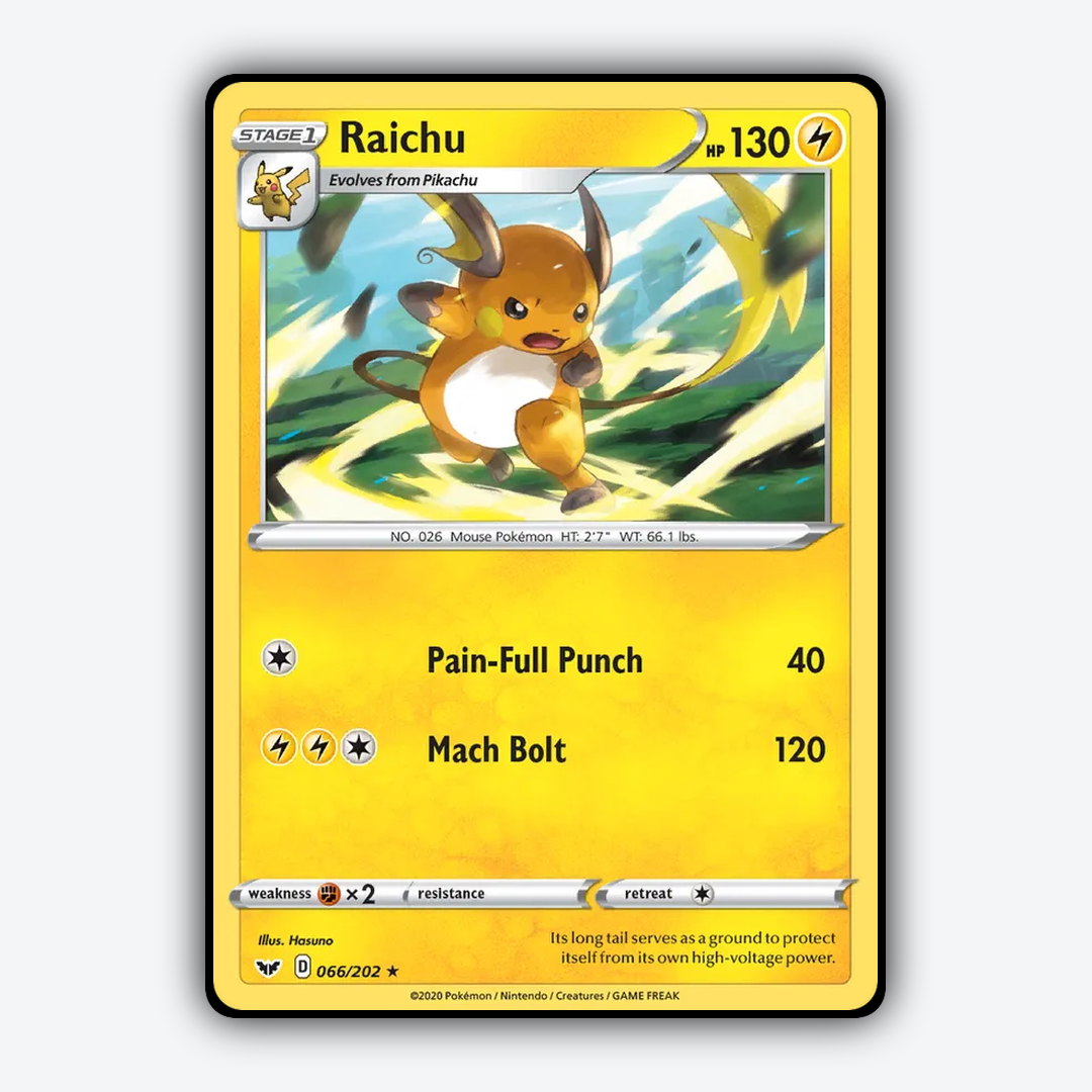 Raichu 066/202 - Sword & Shield Set - Card Rug