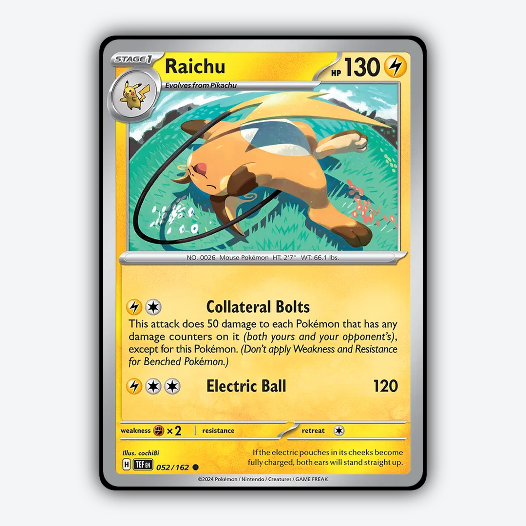 Raichu 052/162 - Temporal Forces Set - Card Rug