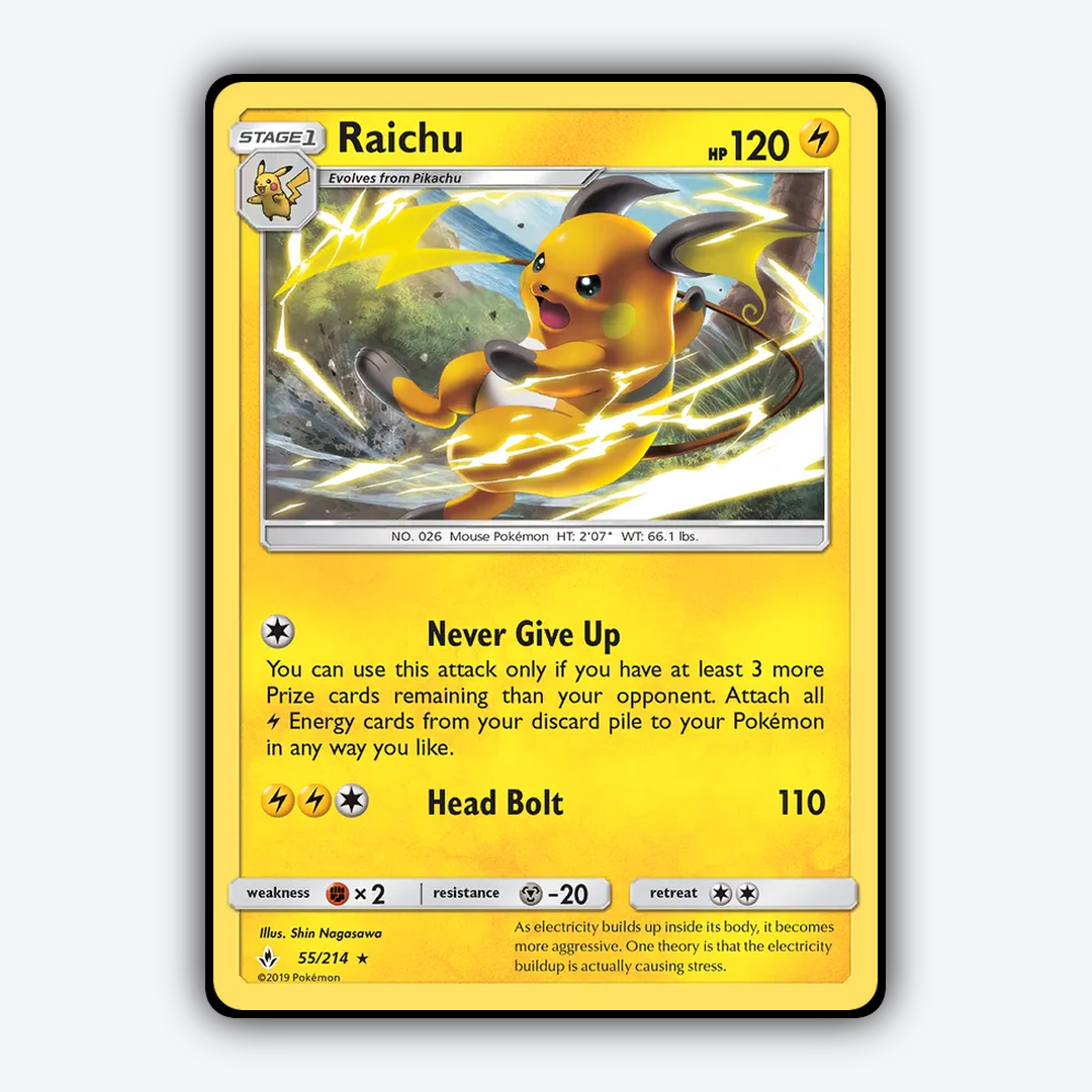 Raichu 055/214 - Unbroken Bonds Set - Card Rug