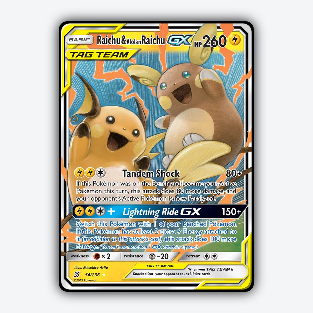 Raichu & Alolan Raichu-GX 054/236 - Unified Minds Set - Card Rug