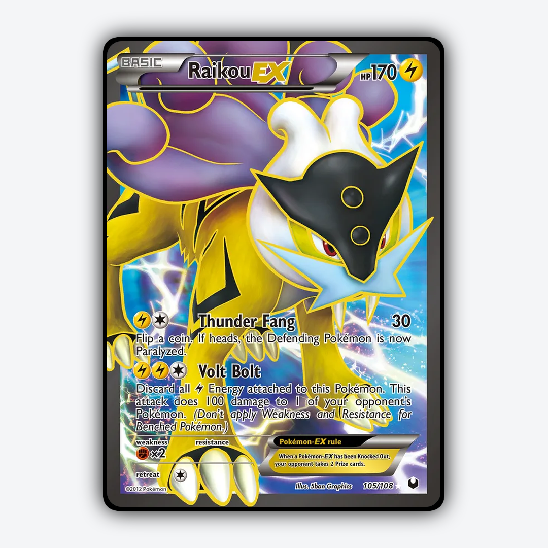 Raikou-EX 105/108 - Dark Explorers Set - Card Rug