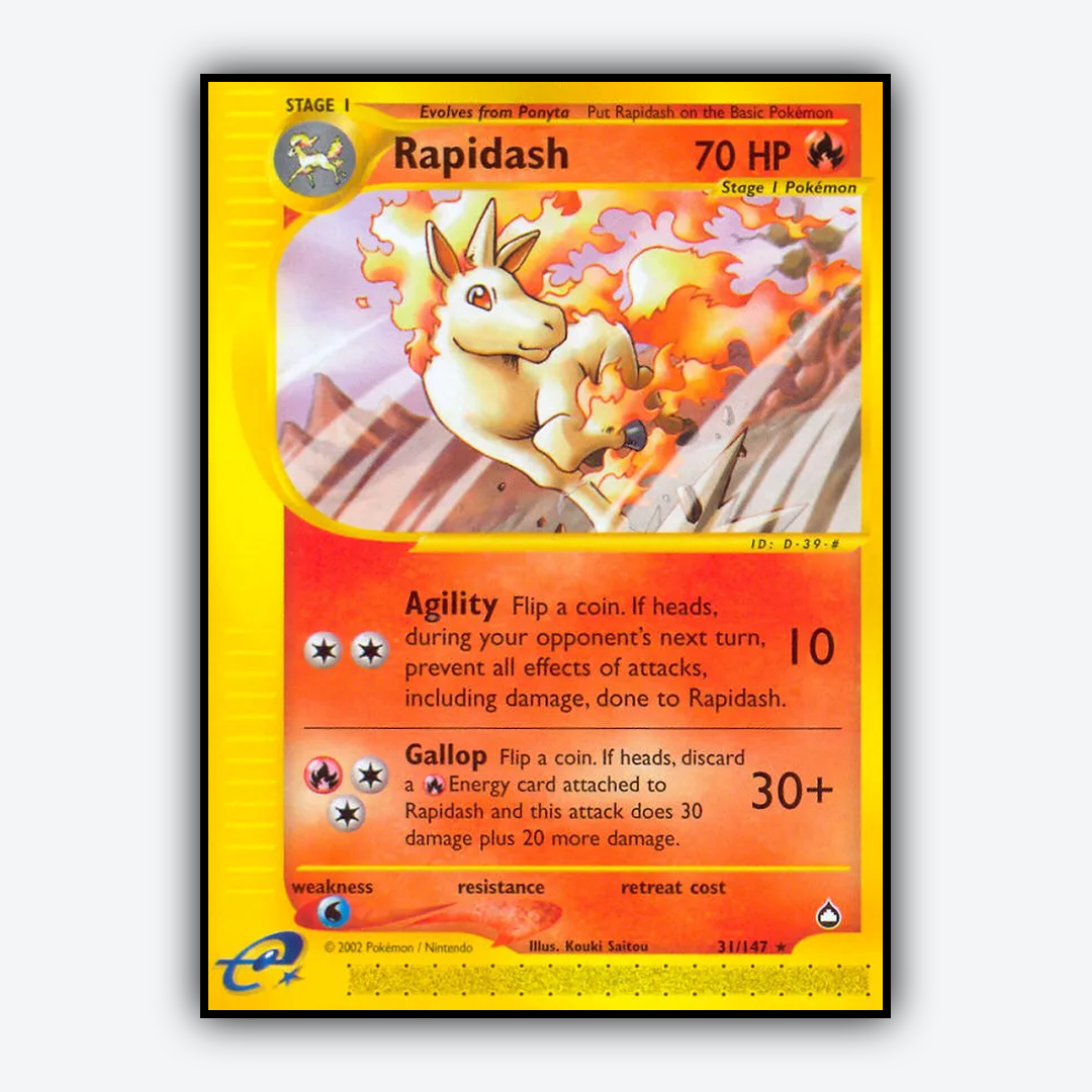 Rapidash 031/147 - Aquapolis Set - Card Rug