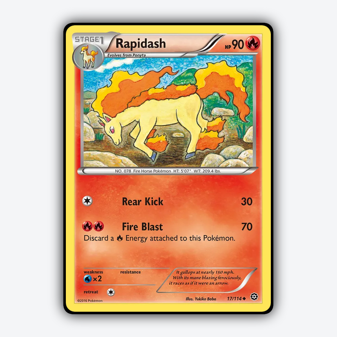 Rapidash 017/114 - Steam Siege Set - Card Rug
