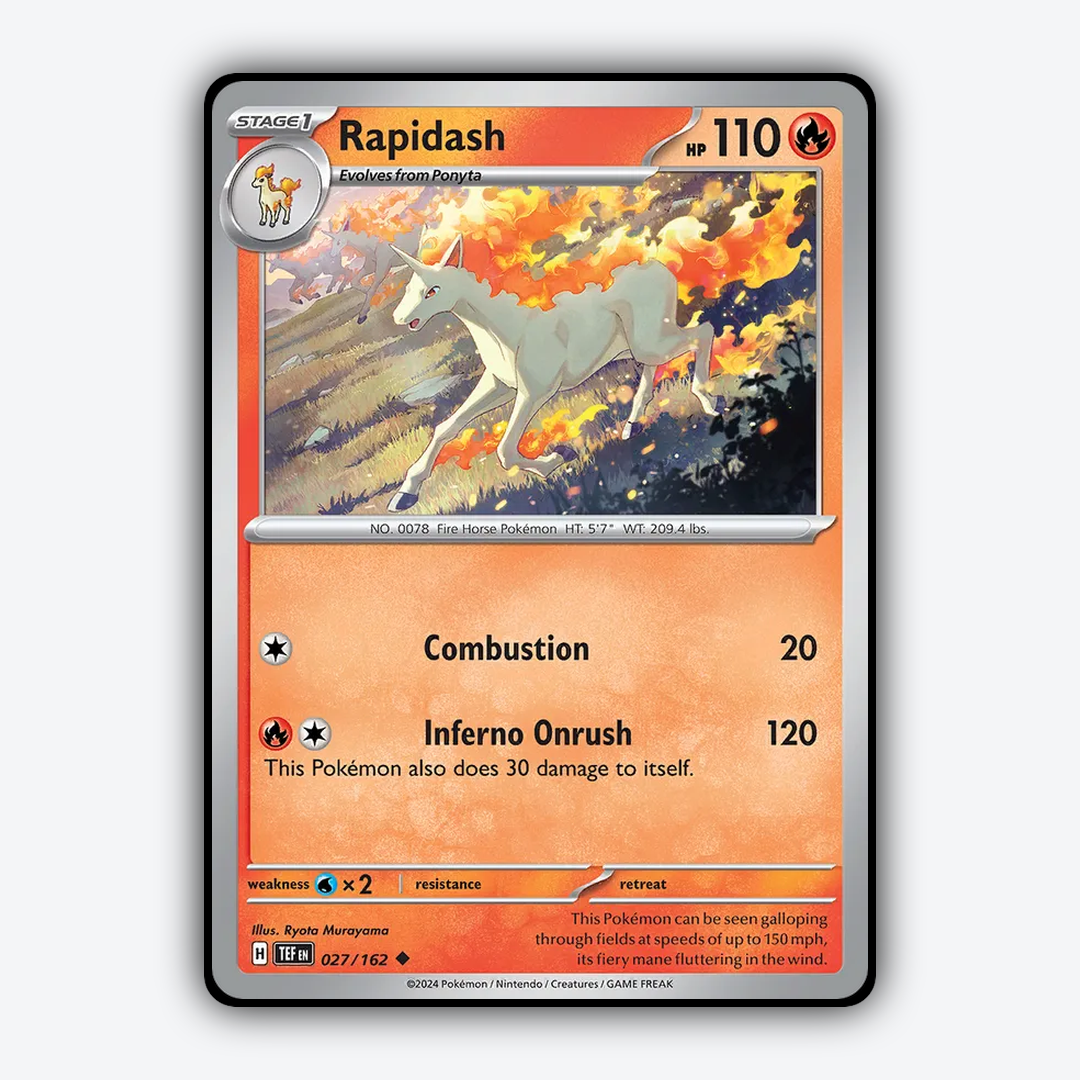 Rapidash 027/162 - Temporal Forces Set - Card Rug