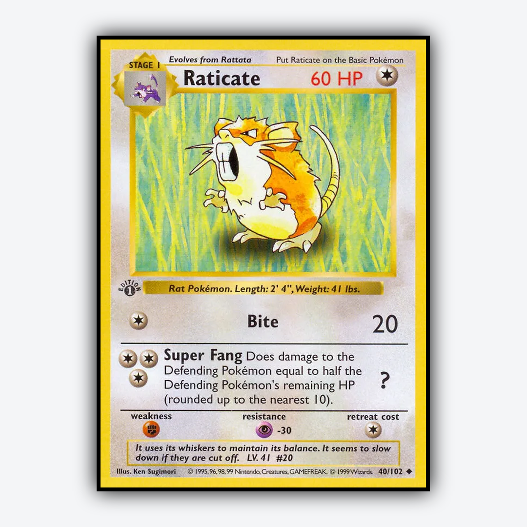 Raticate #40 - Base Set - Card Rug