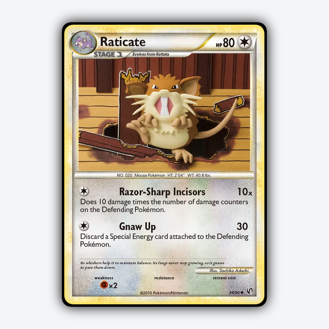 Raticate 034/90 - HS—Undaunted Set - Card Rug