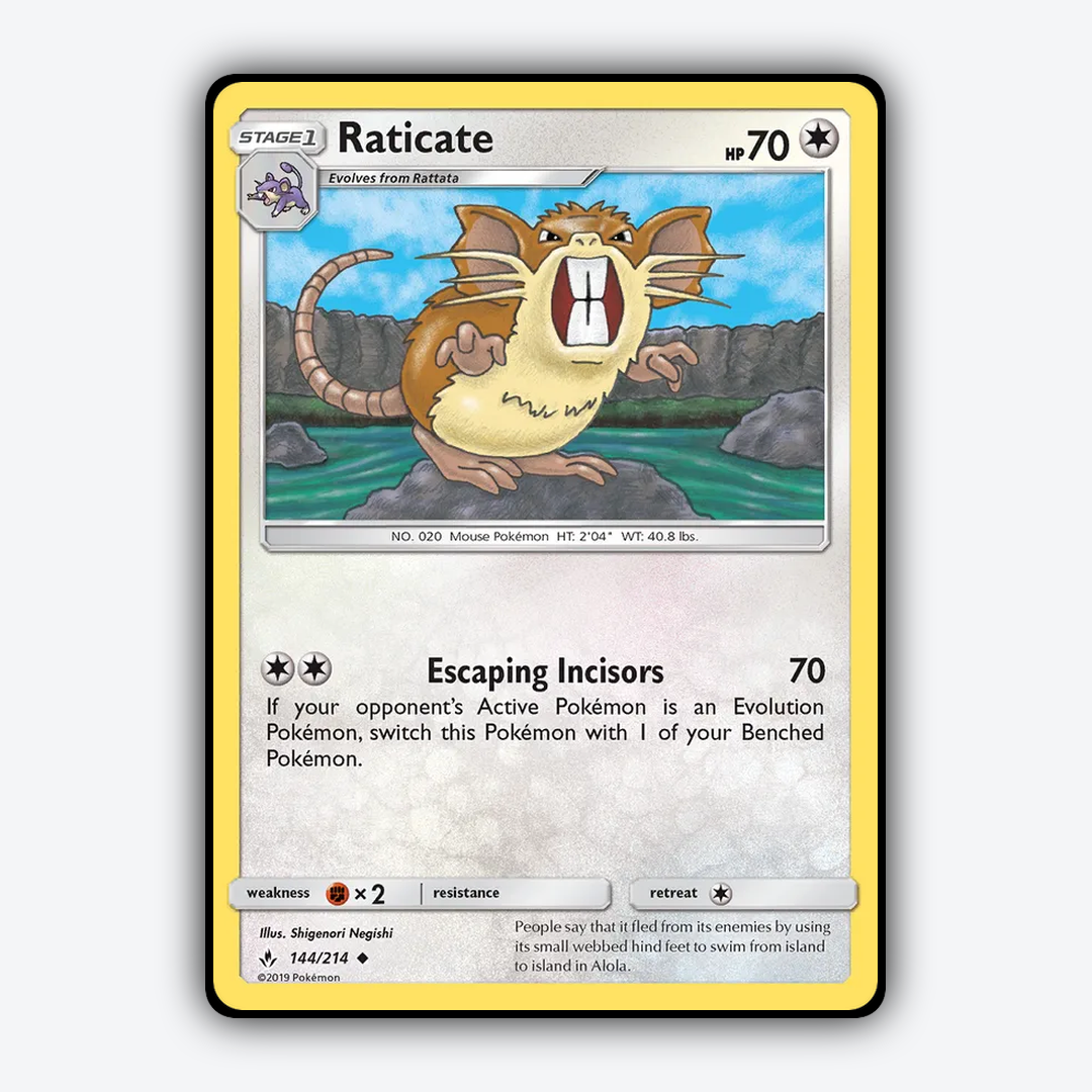 Raticate 144/214 - Unbroken Bonds Set - Card Rug