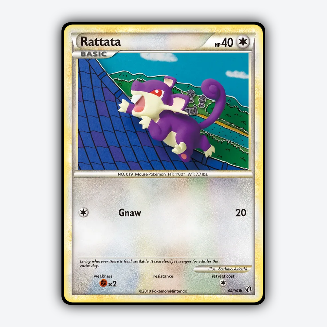 Rattata 064/90 - HS—Undaunted Set - Card Rug