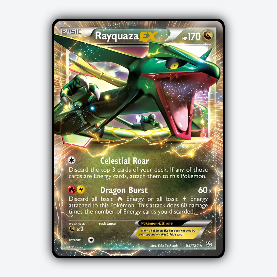 Rayquaza-EX 085/124 - Dragons Exalted Set - Card Rug