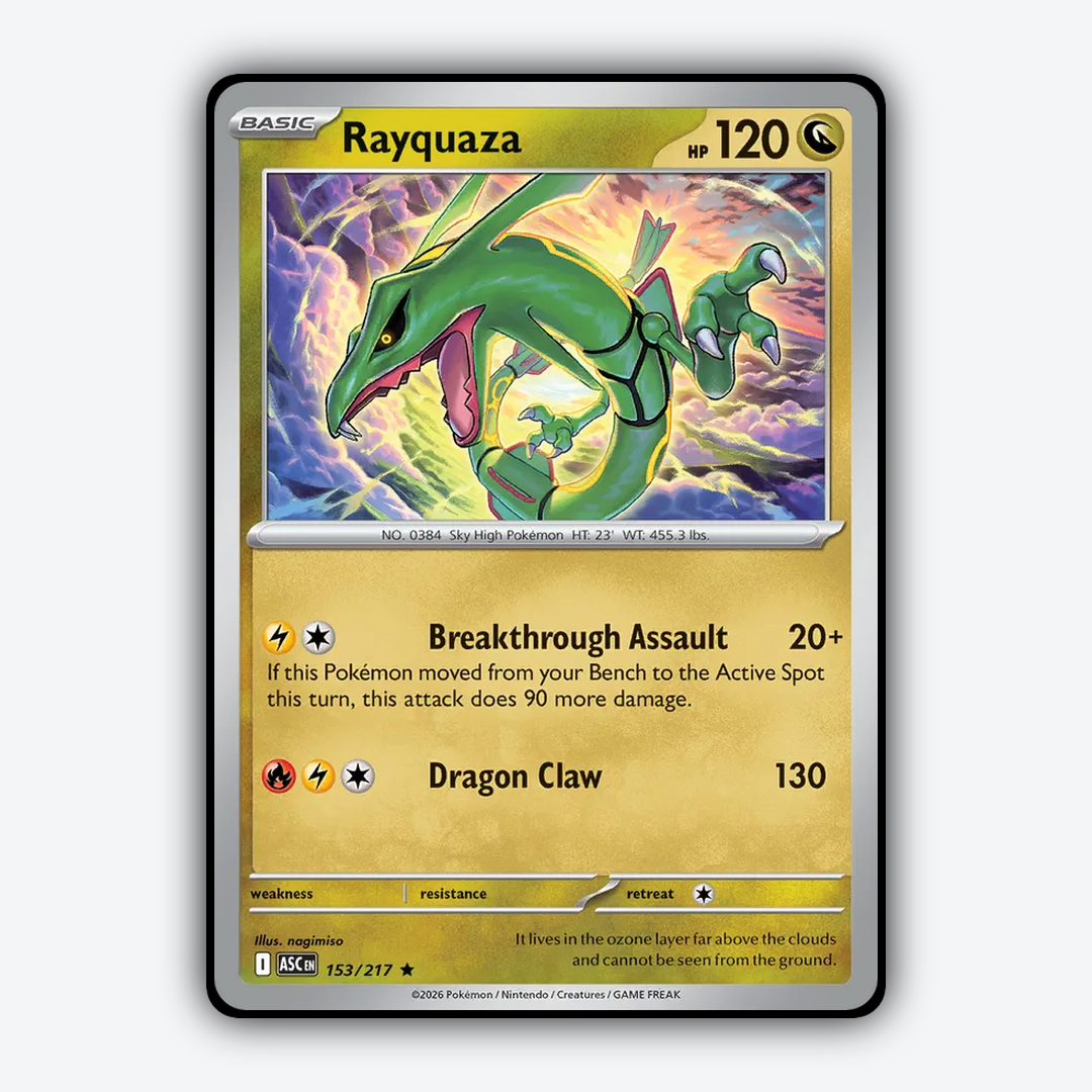 Rayquaza 153/217 - Ascended Heroes Set - Card Rug
