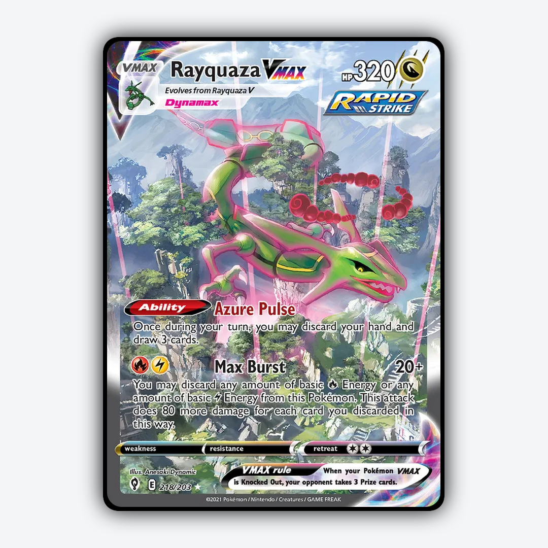 Rayquaza VMAX #218 - Evolving Skies Set - Card Rug