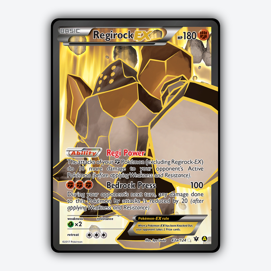 Regirock-EX 043a/124 - Fates Collide Set - Card Rug
