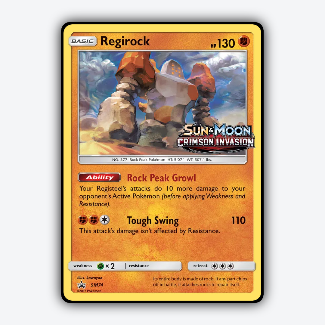 Regirock #74 - SM Black Star Promos Set - Card Rug