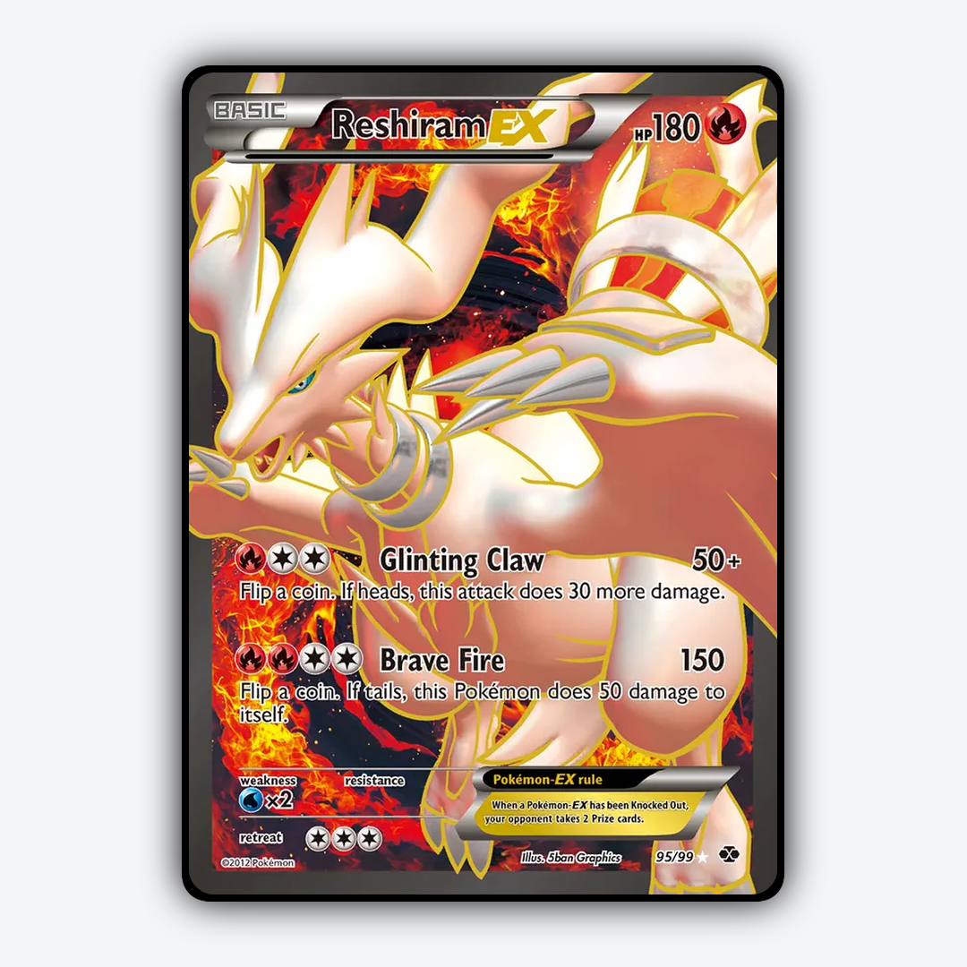 Reshiram-EX 095/99 - Next Destinies Set - Card Rug